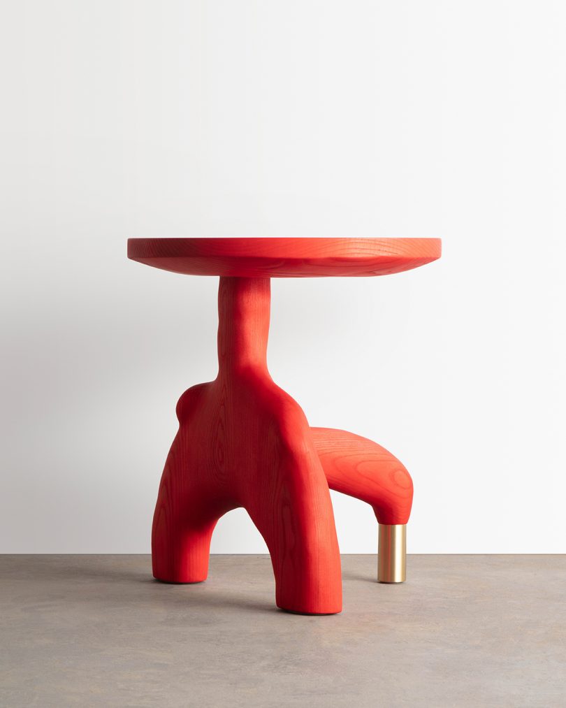 abstract red dining table