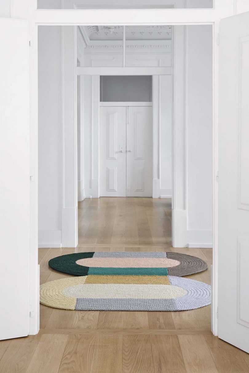 crochet rug in hallway