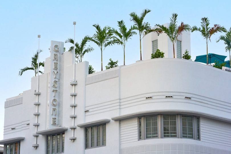The art deco facade serves as an expression of Miami Beach’s history