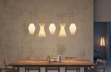 These Sustainable Lights Are Made From Food Waste + Wood Dust