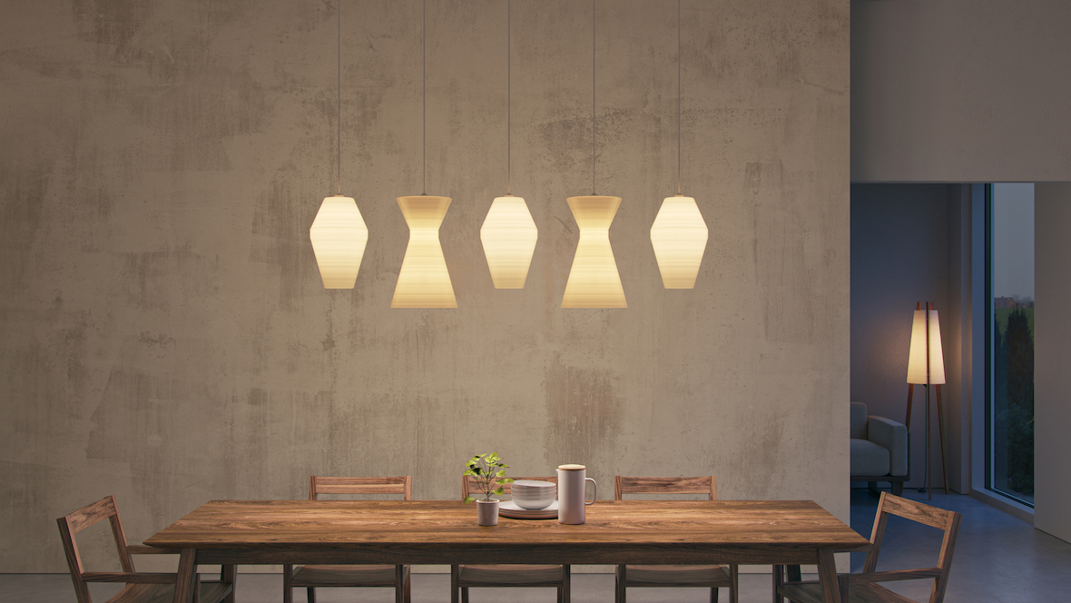 These Sustainable Lights Are Made From Food Waste + Wood Dust