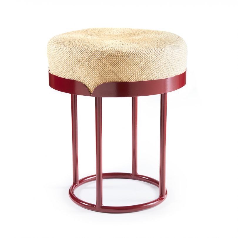 colorful side table/stool on white background