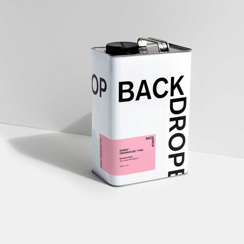 rectangular can of Backdrop paint in pink