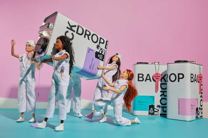 mini set of Backdrop paints with Barbies