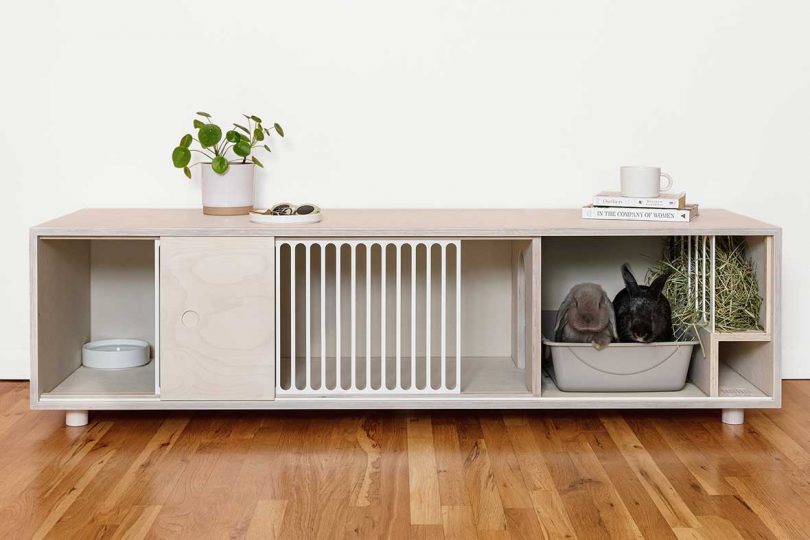 front view of credenza bench made for rabbit