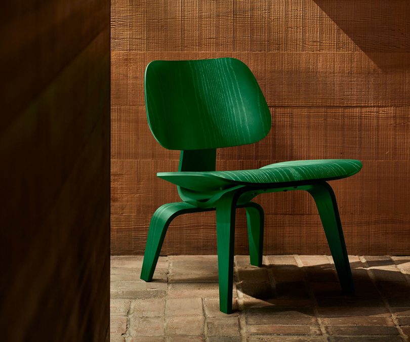 Eames Molded Plywood Lounge Chair in green