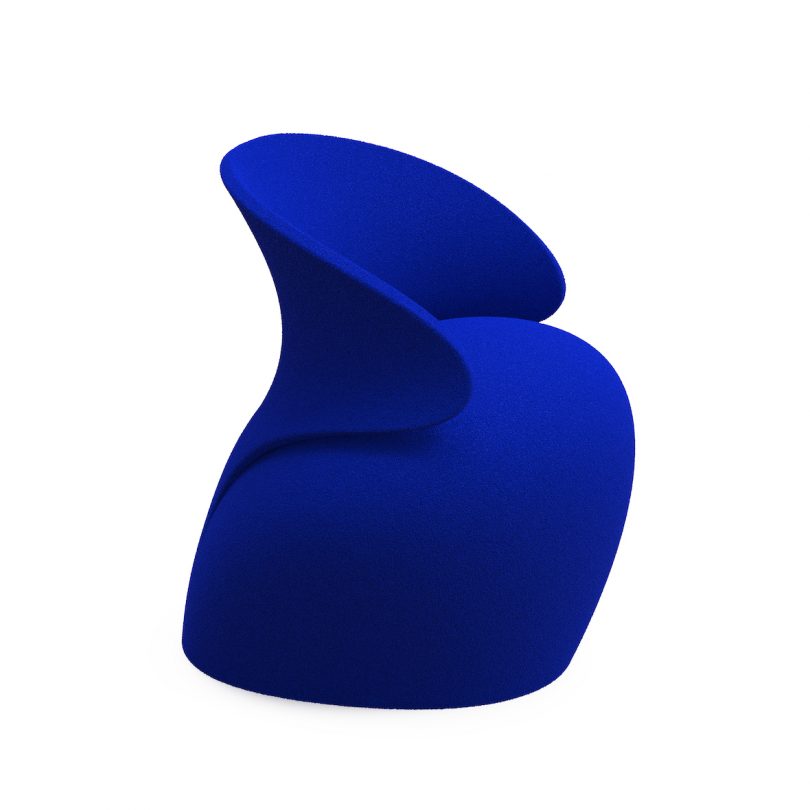blue arm chair