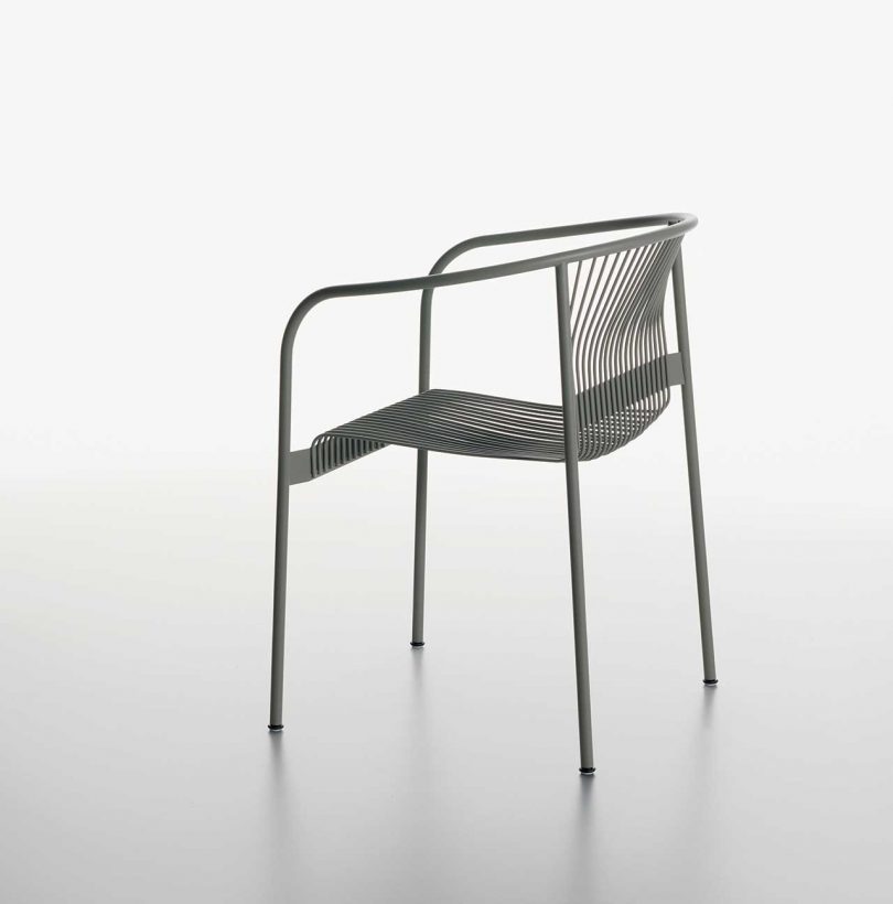 wire armchair on white background