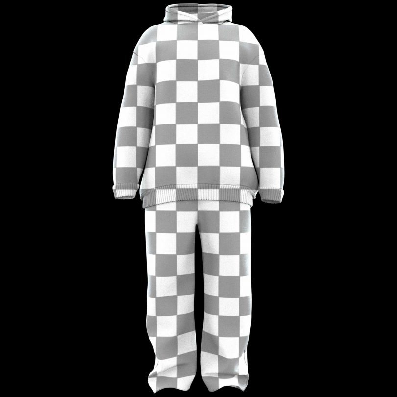digital clothing of checkerboard suit