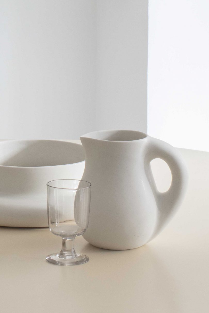 white ceramic jug