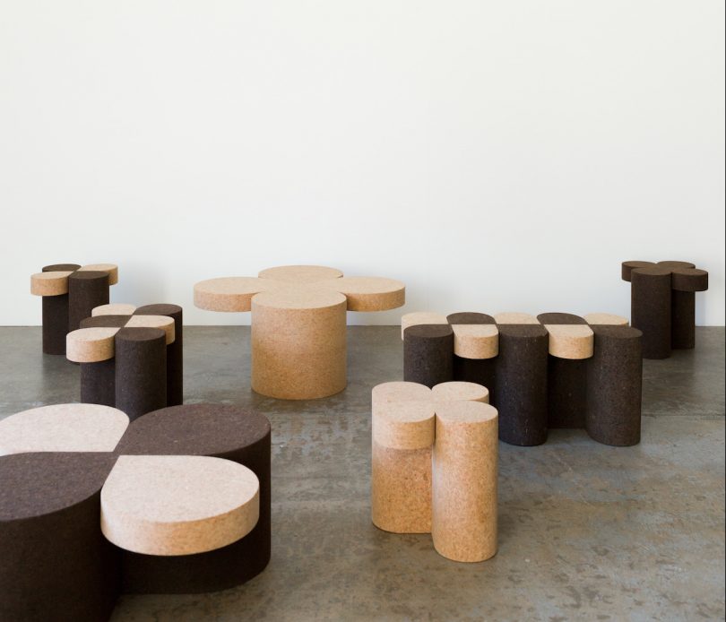brown and tan cork tables