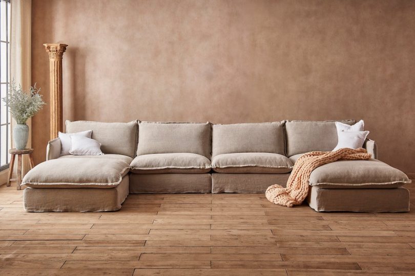sixpenny beige couch