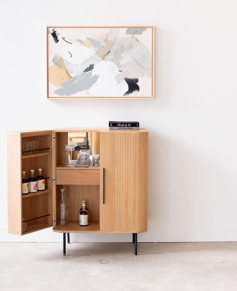 wood bar cabinet