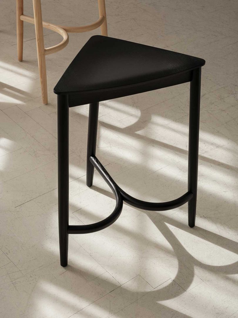 triangular short black stool