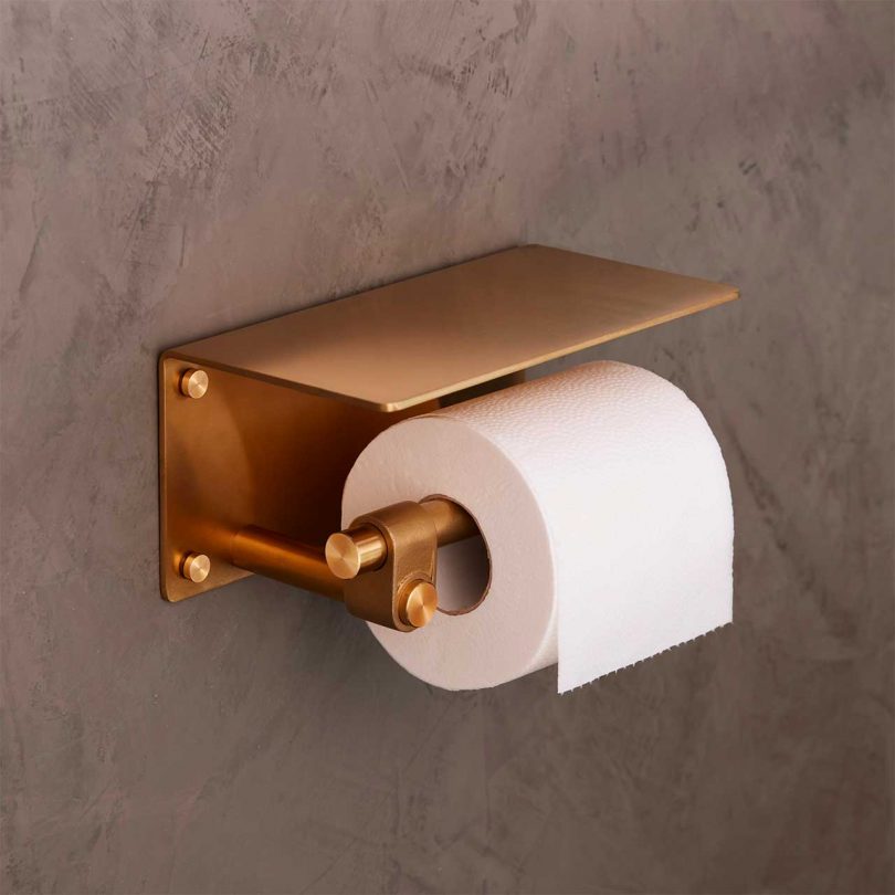 bathroom toilet roll holder with shelf