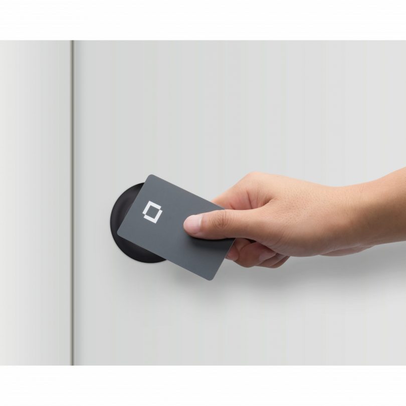 Unlocking with Level Lock+ key card for guest use.