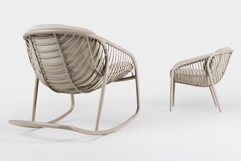 wireframe outdoor rocking chair and armchair