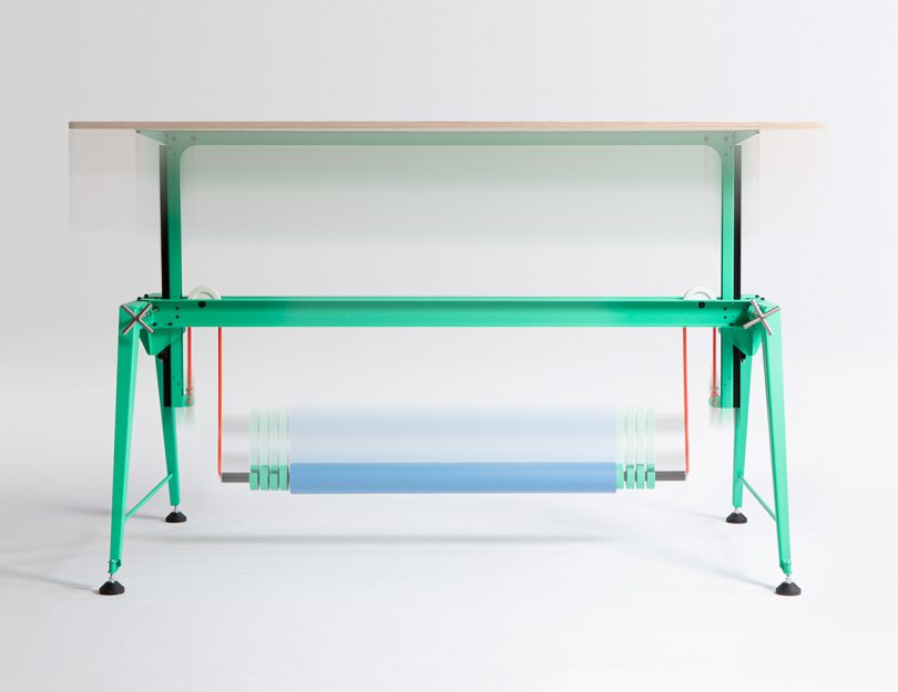 green human-powered drafting table