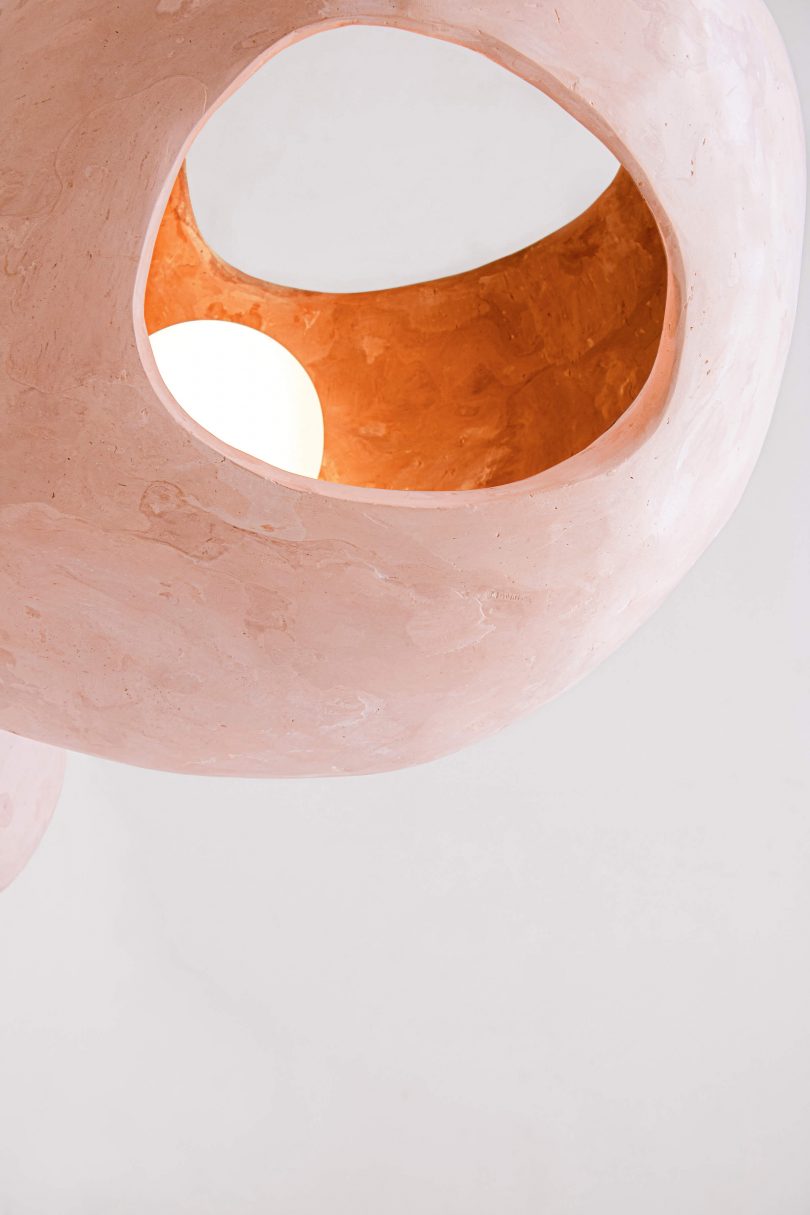 pink sculptural gypsum light