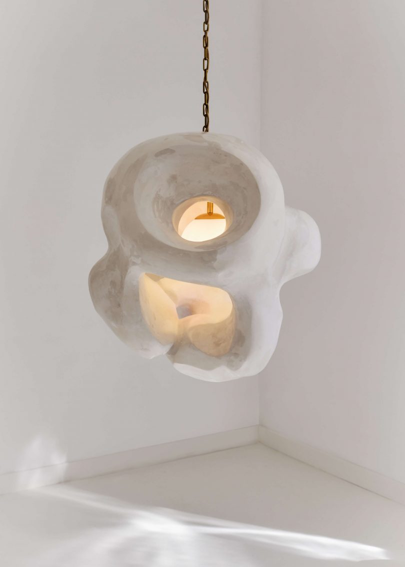 white sculptural gypsum light