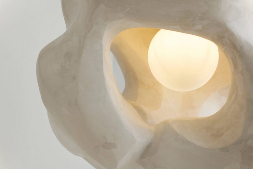 white sculptural gypsum light