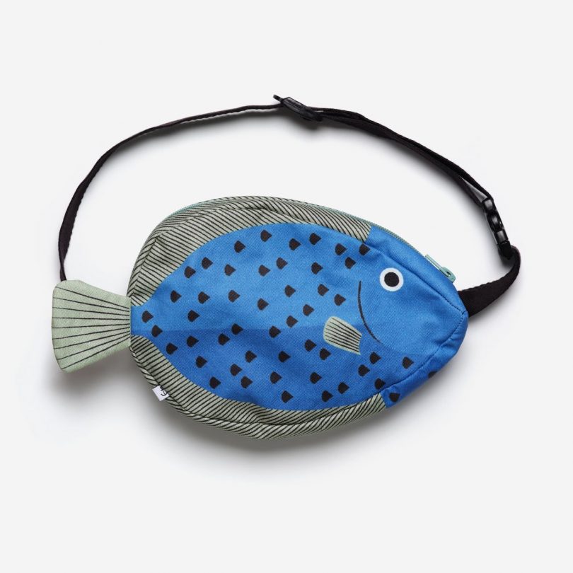 blue fish pouch