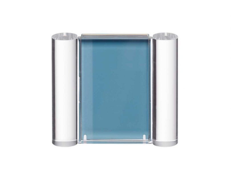 blue glass photo frame