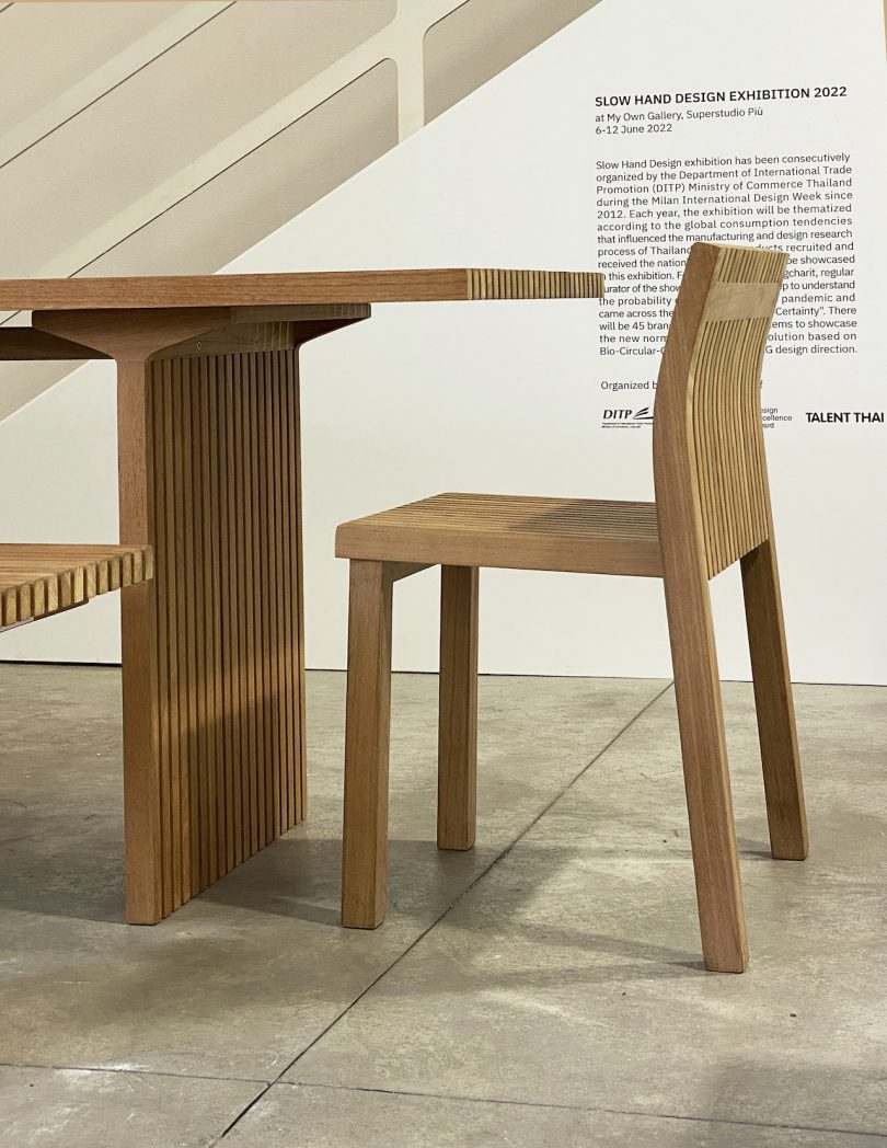 slat table and chair