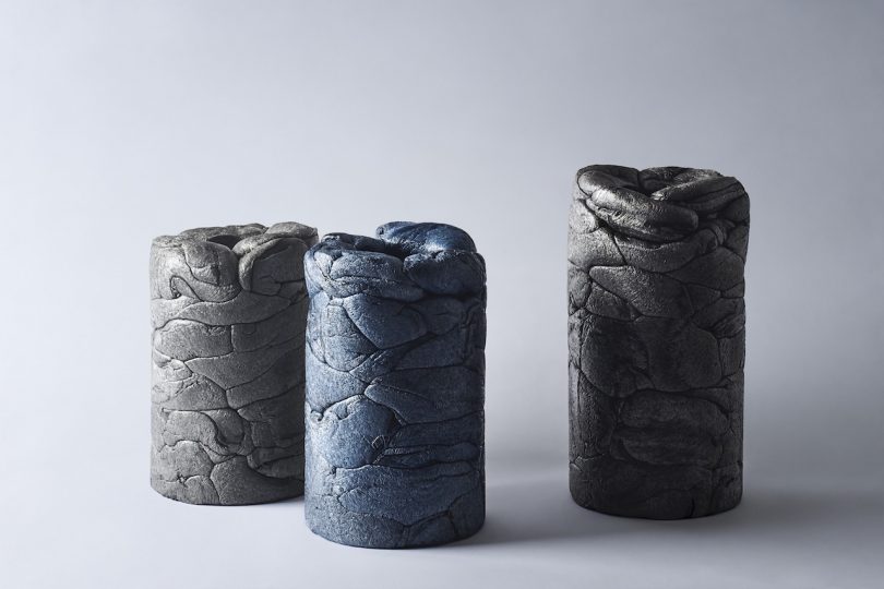 blue and black styrofoam stools