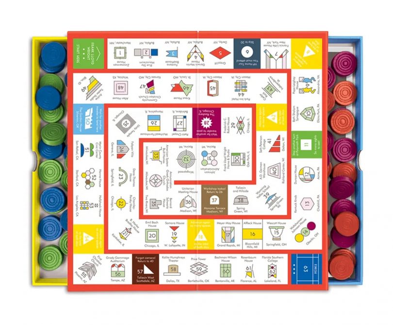 a colorful board game on white background