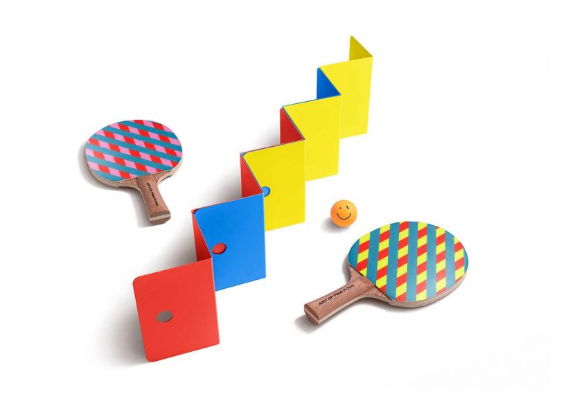 multicolored ping pong set