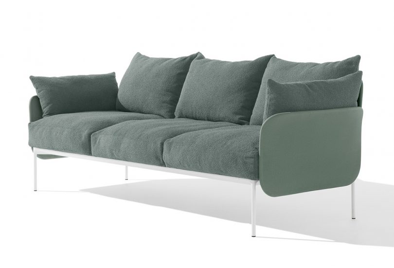3-seat dark grey sofa on white background