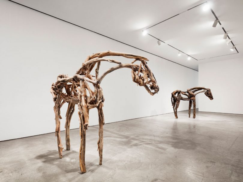 Installation with larger-than-life horse sculptures "Three Rivers" and "Bow Tie"