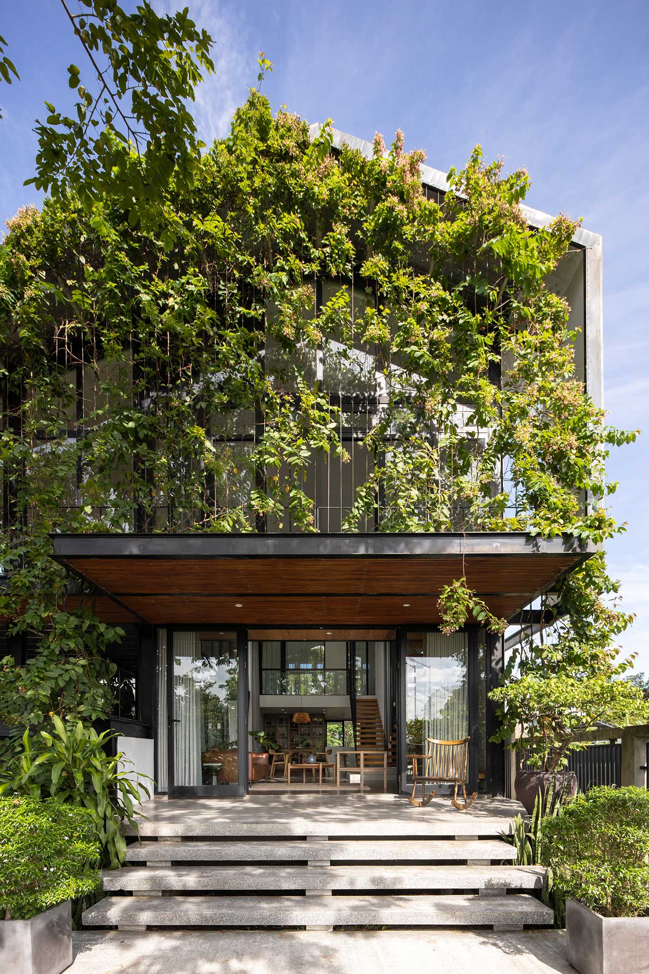 A Glass Stacked House In Vietnam Shrouded In Greenery Blame Magazine   Hillside House Vietnam Cote Architects 3 