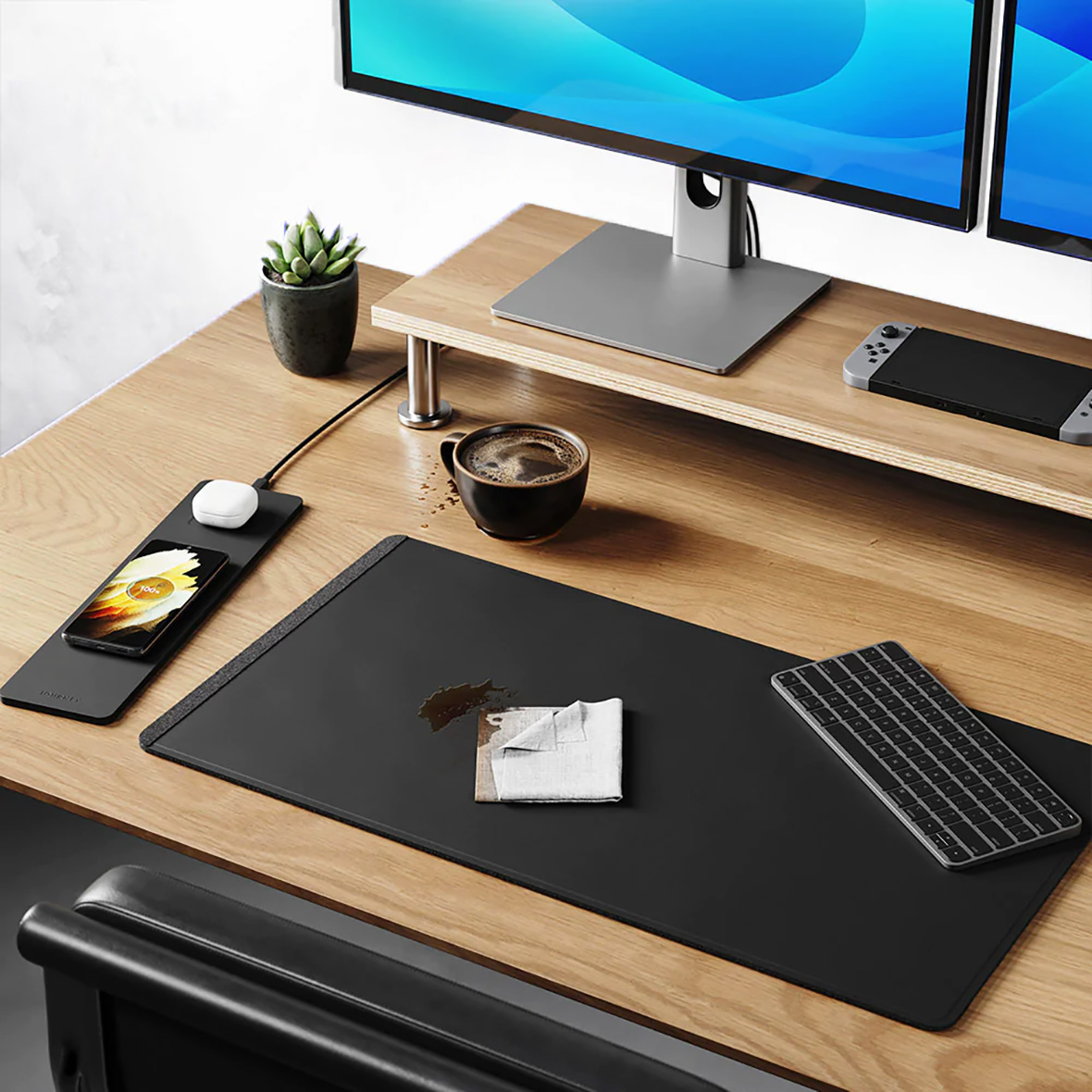 Nothing sets the tone for a successful work day quite like the ALTI  Wireless Charging Desk Mat. It's a must-have for organised go-getters!…