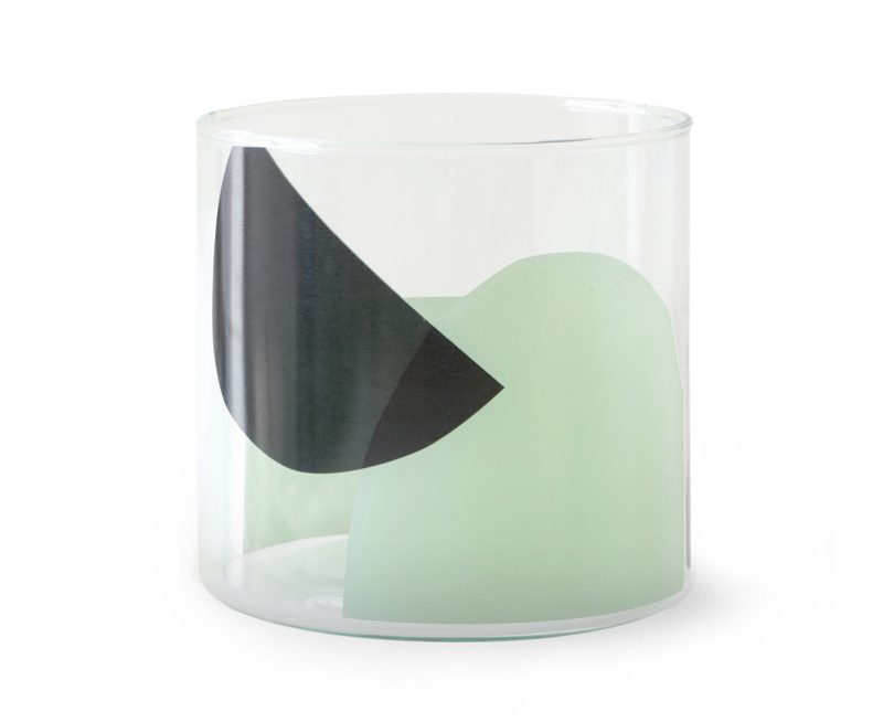 abstract glass vase on white background