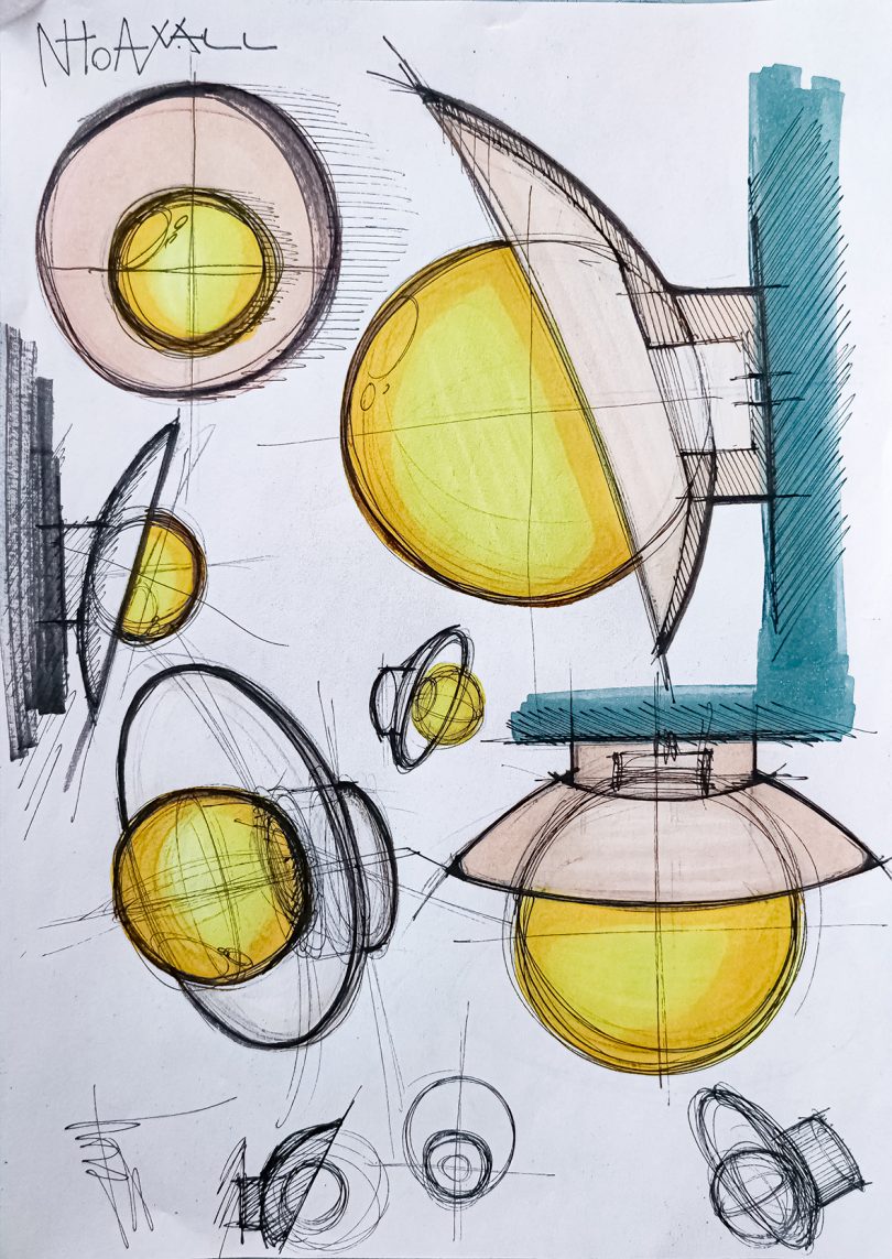 sketches of modern wall lamp