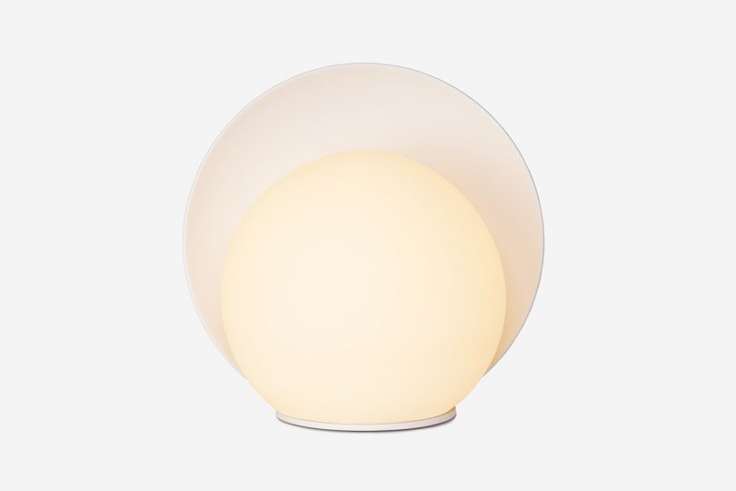 modern table lamp on white background