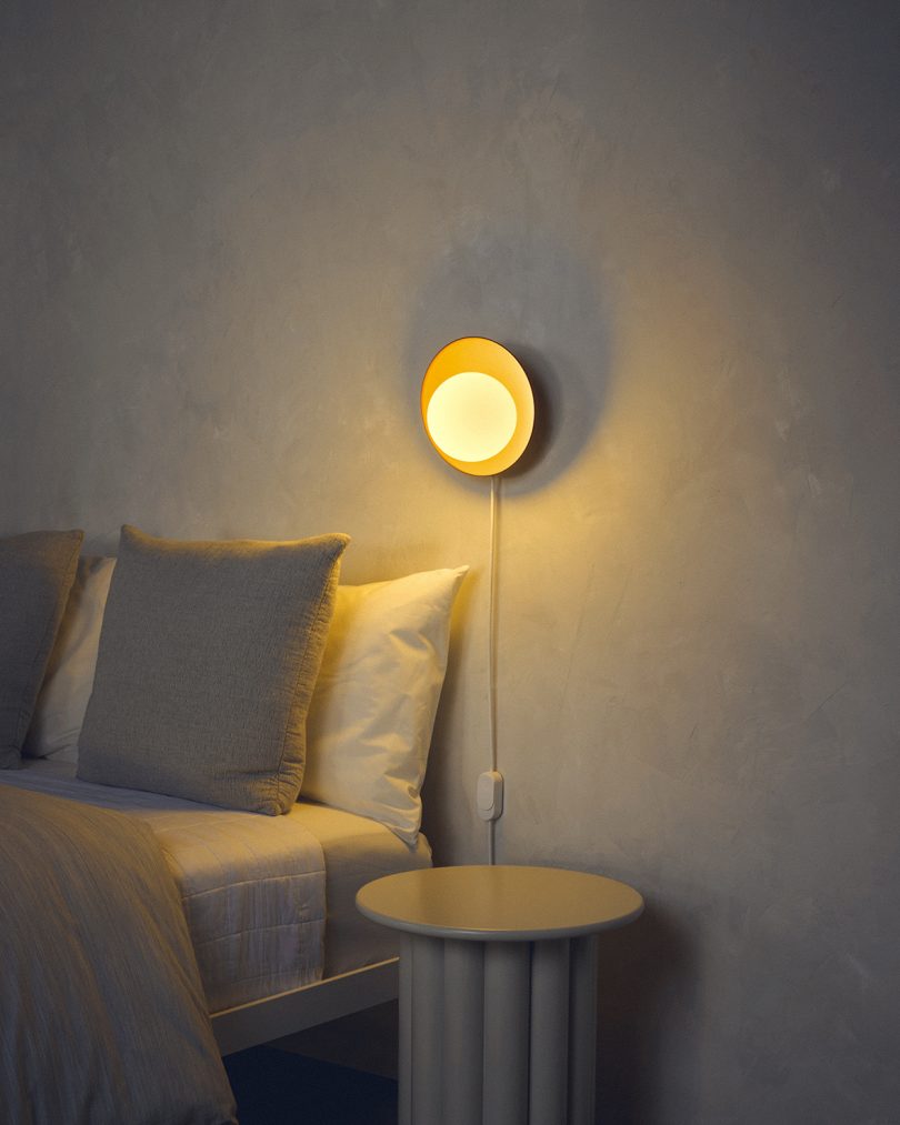 modern wall lamp in styled living space
