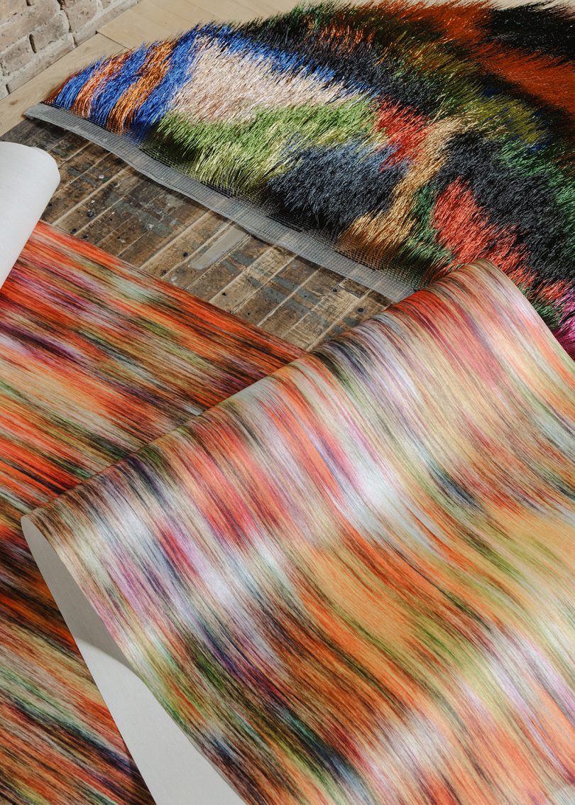 colorful fur-patterned wallcovering samples