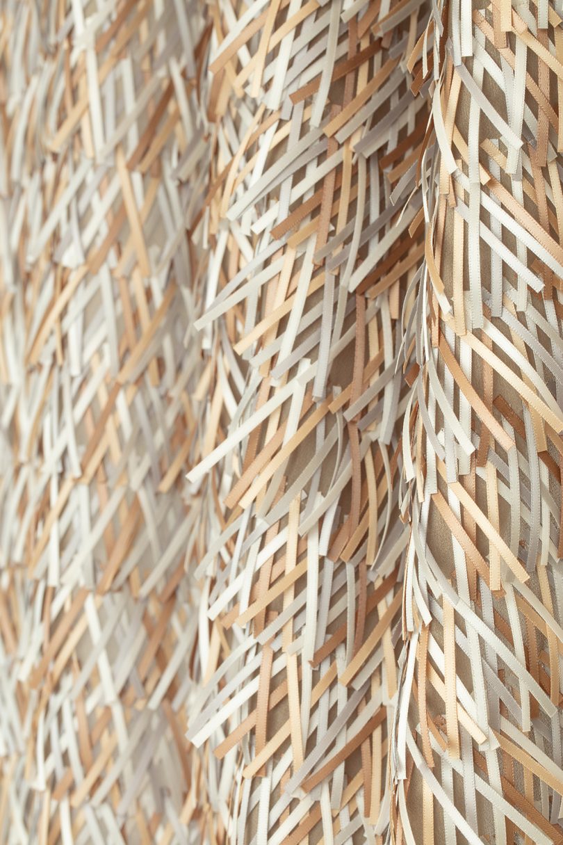 neutral tone wallcovering sample resembling straw