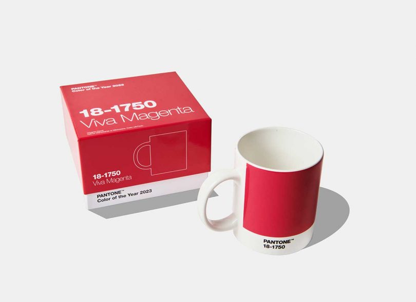pantone color of the year viva magenta mug and box