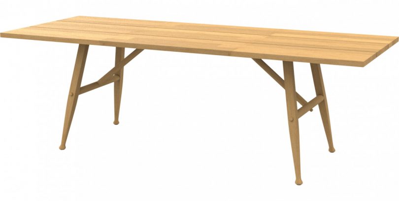 light wood outdoor table