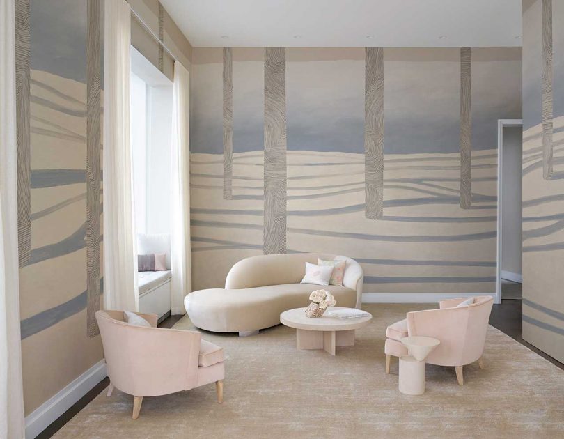 Kelly Behun Adds a Dance of Landscape, Light, and Shadow to Wallpaper