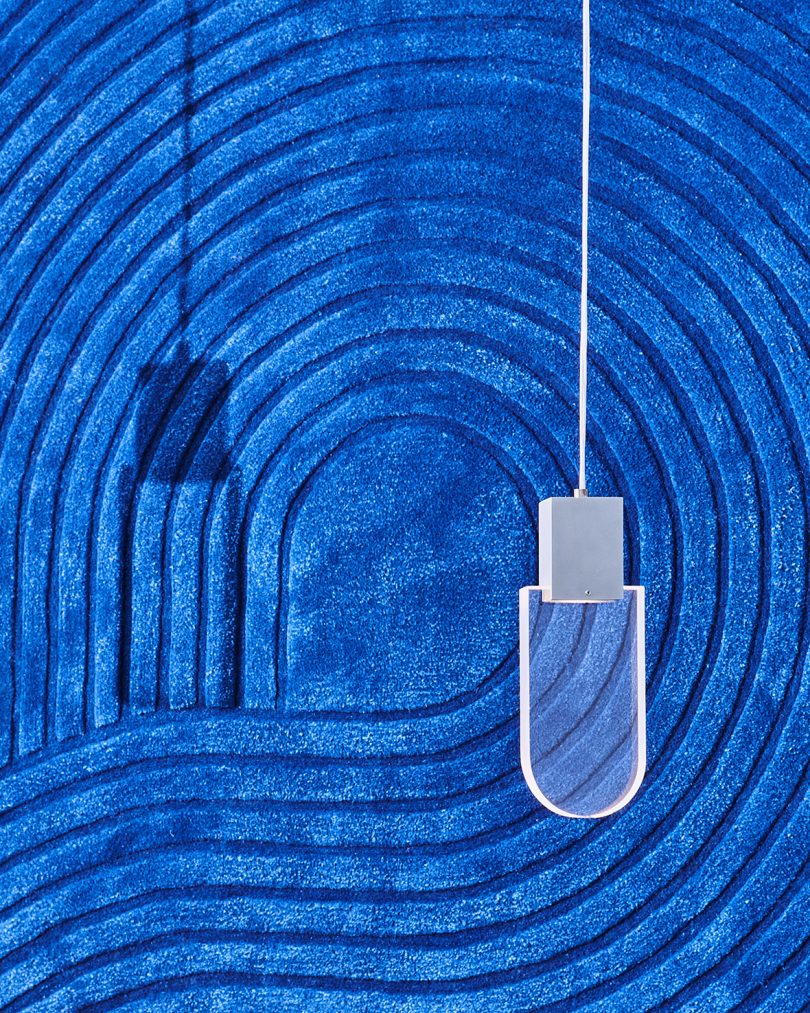 blue wall at a blue-themed exhibition
