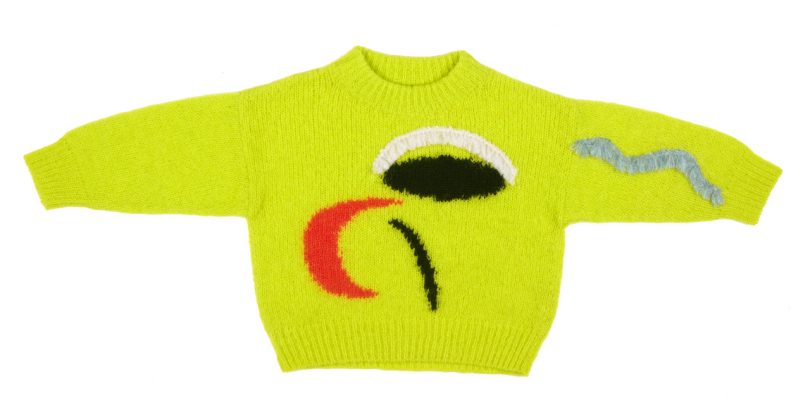 lime green cold picnic sweater