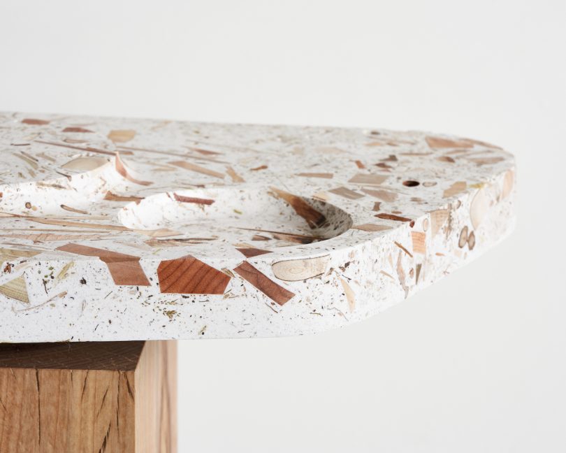 side table made of innovative wood material