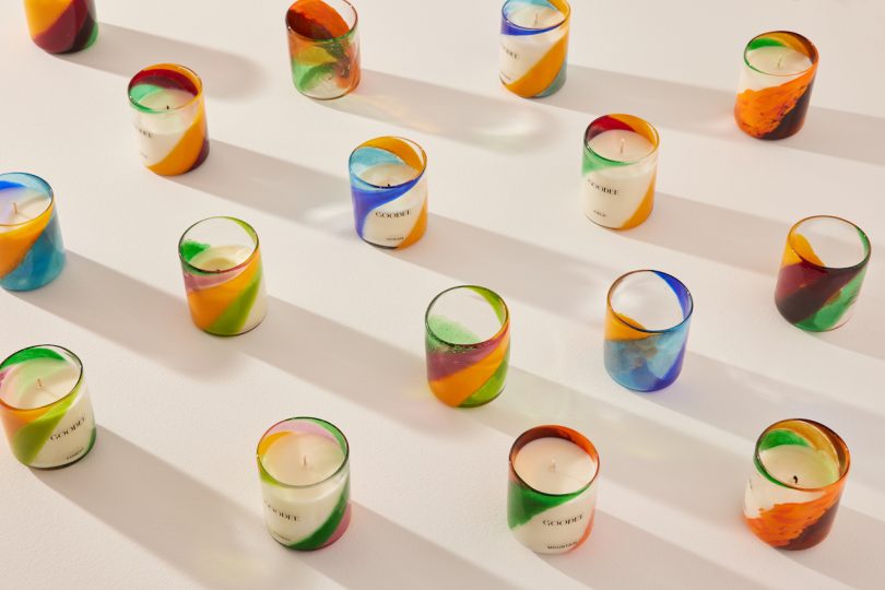 hand-blown glass vessels candles