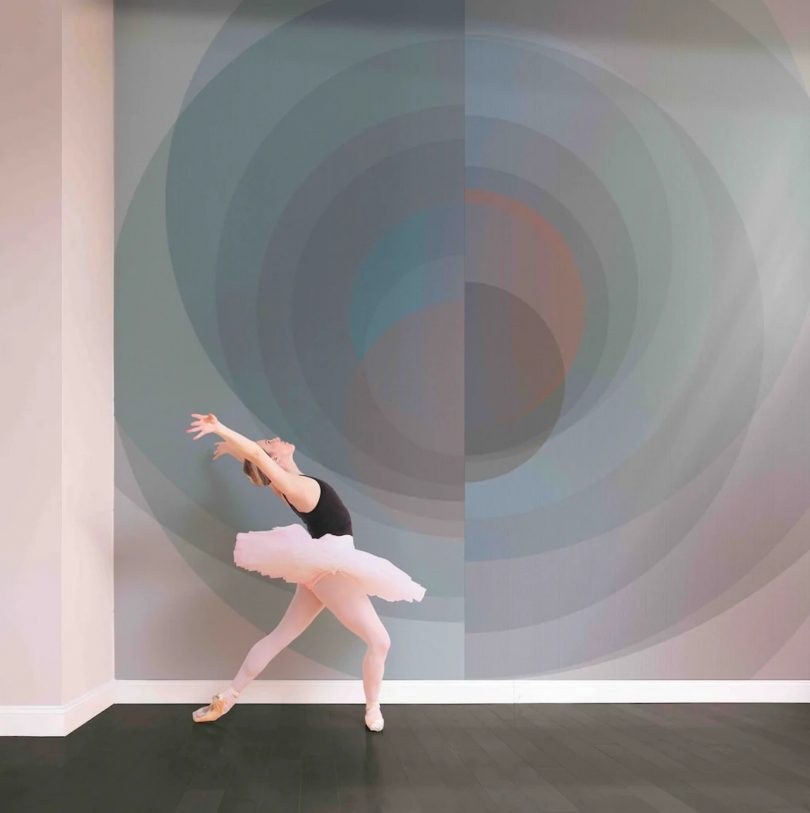 ballerina in front of the wallpaper