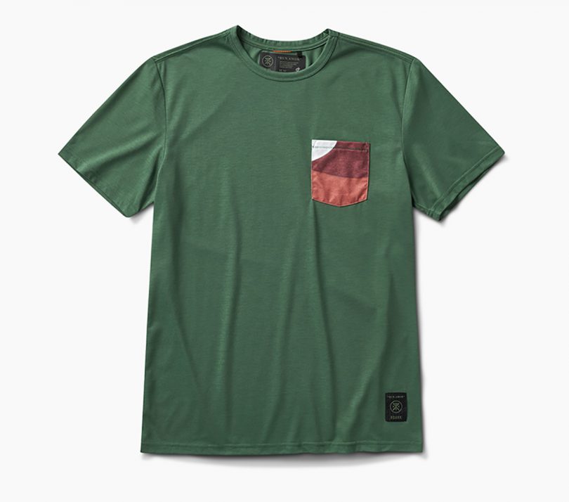 T-shirt from Roark Far Out/Out Far collection in green.